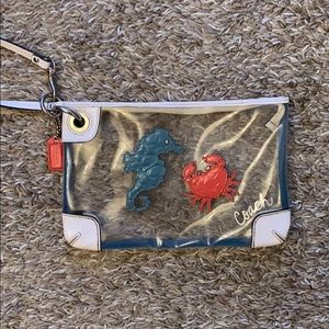 Coach Seahorse and Crab Clear Wristlet